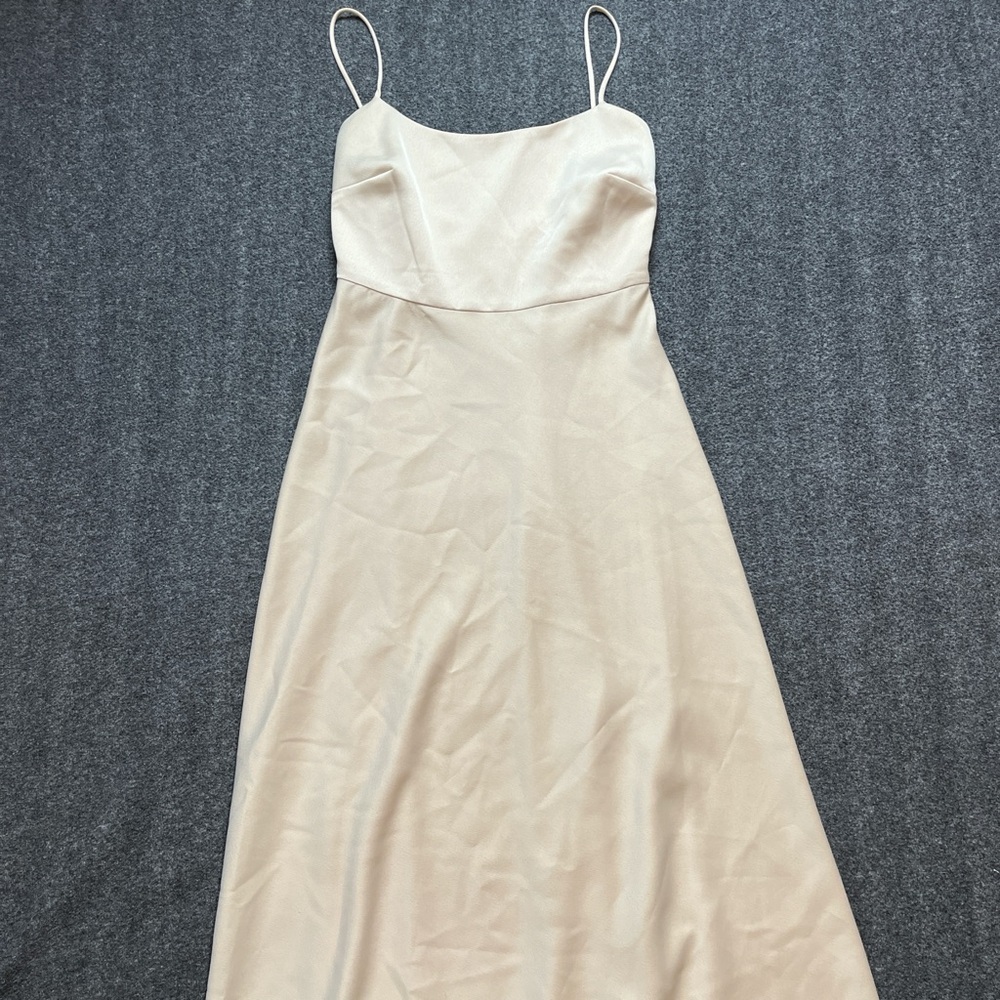 SOLD: Champagne A-line flowy dress by BHLSN.
